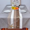 thumbnail image 4 of Table Runner Dresser Scarves 90 Inch Long, Marine Ocean Starfish and Beach Quote Linen Dining Table Runners Colorful Rural Farm Wood Barn Tabletop Scarf for Wedding Holiday Party Kitchen, 4 of 7