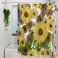 thumbnail image 3 of Spring Flowers Shower Curtain Set, Waterproof Shower Curtains for Bathroom, Farmhouse Botanical Brown Yellow Daisy Washable Fabric Cloth Bath Curtain for Bathtub Decoration with Hooks 54x78 Inches, 3 of 9