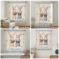thumbnail image 6 of Happy Easter Sheer Curtains 96" Long, Spring Floral Gnomes Eggs Basket Leaf Beige Light Filering Curtains, Privacy Drapes Simi Floor to Veiling Curtain for Living Room Bedroom Large Window Treatment, 6 of 9