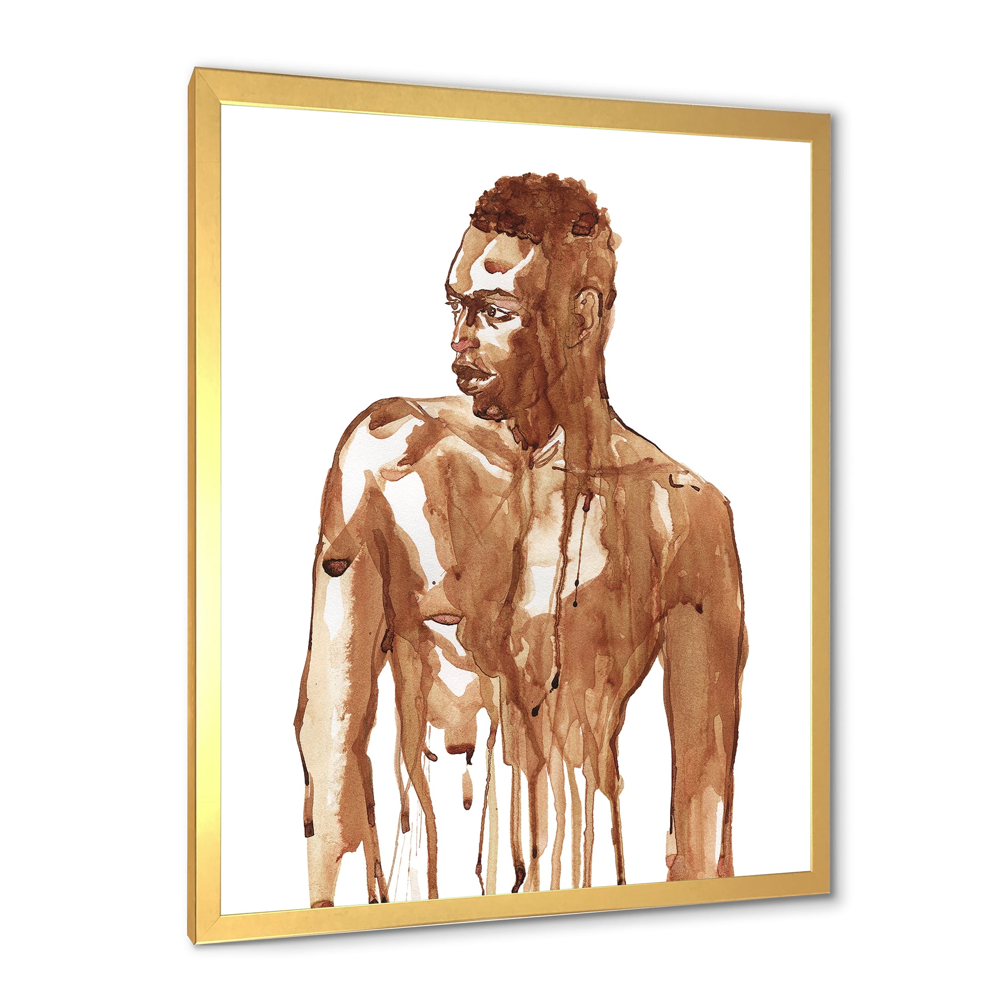 Designart 'Portrait of Handsome African Man On White II' Modern Framed Art Print