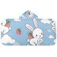 thumbnail image 2 of Cute Rabbit Strawberry Kids Hooded Beach Towel Baby Bath Poncho Towels with Hood Absorbent 50"x23.5" for Pool Swimming, 2 of 7