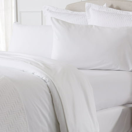 Great Bay Home Cotton T-Shirt Jersey Knit Flannel Sheet Set (King  White)