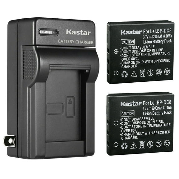 Kastar 2-Pack Battery and AC Wall Charger Replacement for Leica 18706, EA-DC-8, BP-DC8, BPDC8, BP-DC8E BPDC8E Battery, Leica MINI-M, Leica X Vario, Leica X1, Leica X2, Leica X-U (Typ 113) Cameras