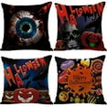 thumbnail image 3 of Yidarton Halloween Printing Pattern Pillowcase Car Sofa Cushion Cover Pumpkin Ghost Horror Series Linen Pillow Case, 3 of 7