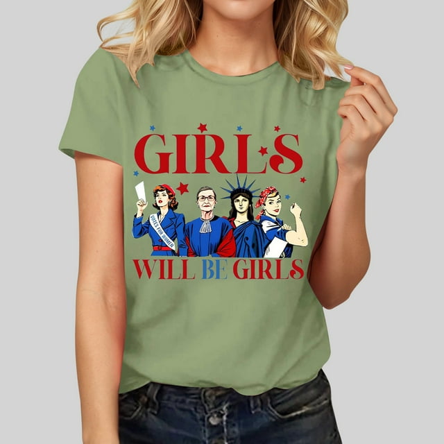 T-shirts à Manches Courtes Stylés pour Femmes à Imprimé Floral, Col Ras du Cou, Hauts Décontractés pour Tous les Jours et les Voyages