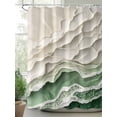 thumbnail image 2 of Abstract Green Shower Curtain, Beige Ocean Wave Oil Painting Style Modern Waterproof Shower Curtain Set with 12 Hooks Lightweight Washable Fabric Shower Curtains for Bathroom 60x72 Inches, 2 of 6