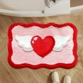 thumbnail image 4 of Heart Print Shaped Rug Non-Slip Washable Indoor Outdoor Doormat for Entryway Bedroom Kitchen Bathroom Valentine's Day Home Decor Floor Mat, 4 of 6