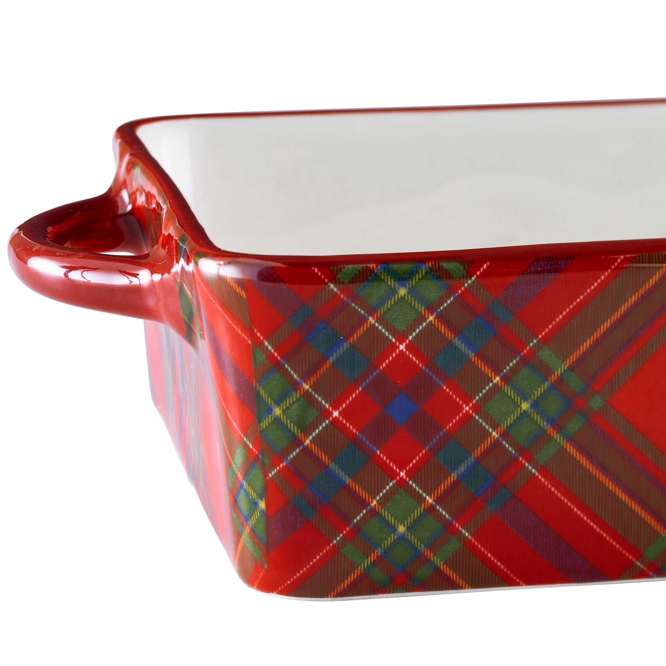 Better Homes & Gardens Holiday Plaid Stoneware Rectangular Baking Dish, 7" x 11"