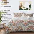 thumbnail image 3 of 3 Piece Boho Floral Duvet Cover Set Queen Size,Microfiber Comforter/Quilt Cover with Corner Ties and 2 Pillowcases,Farmhouse Vintage Red Blue Flower Plant All Season Soft Bedding with Zipper Closure, 3 of 8