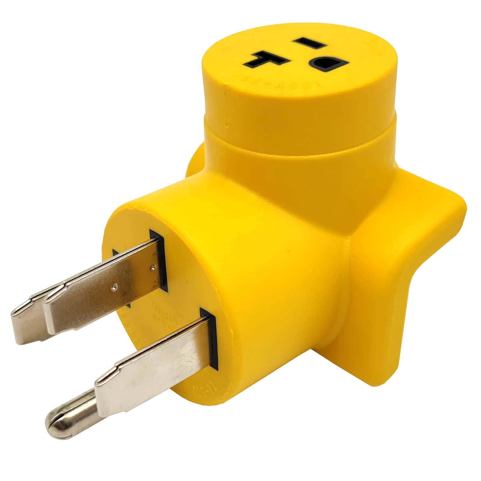 Parkworld 62817 NEMA 14-50P to 5-20R T-Blade 5-15R One Piece Compact Adapter RV to Generator 20A or Household Regular 15A Outlet