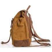 TimberWolf Vintage Daypack Backpack w/ Waxed Canvas, Laptop Compartment, Water-Resistant Lining, Leather Trim, Adjustable Straps & Front Zipper Pocket – The Daypack