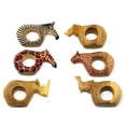 thumbnail image 1 of global crafts Mahogany Wood Animal Napkin Rings - Set of Six, 1 of 3