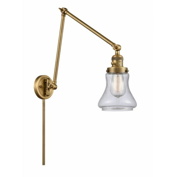 238-BB-G194-Innovations Lighting-Bellmont-1 Light Swing Arm Wall Mount in Industrial Style-8 Inches Wide by 30 Inches High   Brushed Brass Finish with