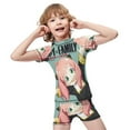 thumbnail image 4 of Anya Forger Spy X Boys Rash Guard Set 2 Piece Swimsuits Short Sleeve Bathing Suits with Trunks, 4 of 7