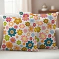 thumbnail image 2 of Vintage Boho Floral Outdoor Pillow Covers 16x16 Set of 2,Waterproof Patio Throw Pillowcase Protectors,Yellow Pink Floral Bohemia Beige Decorative Pillow Shams Cushion Covers for Seat Bed Couch Sofa, 2 of 8