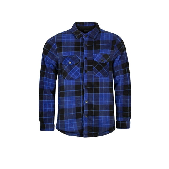 Men's Heat Holders Heatweaver Lined Fleece Shirt Jacket Color: Cobalt Black Size: L