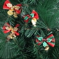 thumbnail image 5 of Paquete de 4 lazos navideños con campanas, adorno de regalo artesanal para árbol de Navidad, decoración colgante para árbol de Navidad, decoración de casa de campo para árbol de Navidad, 5 of 5