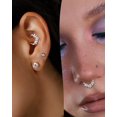 thumbnail image 2 of shiyou-Septum Rings, 16G Silver Septum Jewelry, Clear CZ Helix Daith Jewelry, Stainless Steel Rook Daith Piercing Jewelry, 2 of 4