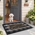 thumbnail image 4 of Frabe Outdoor Entrance Rug, Low Profile Welcome Mat with Sweet Home Design, Non-Slip Rubber Backing and Durable Scraper for Front Door Patio, Black 36"x59", 4 of 10