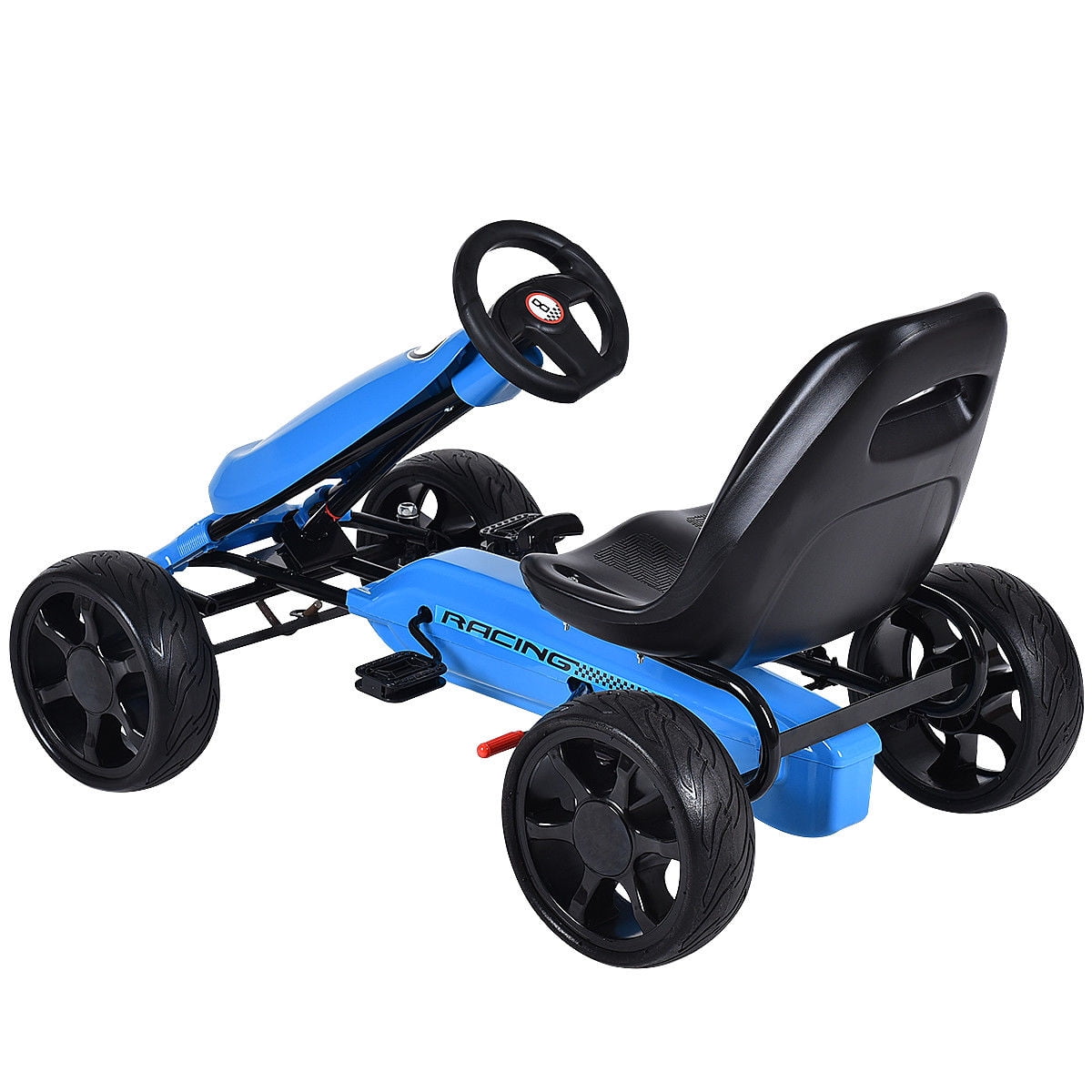 Ride On Pedal Car for Boys 4 Wheel Pedal Powered Ride On Outdoor Racer with Adjustable Seat Brake Green Costzon Kids Go Kart Rubber Wheels Girls 