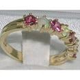 thumbnail image 3 of LBG 14k Yellow Gold Real Genuine Opal & Tanzanite Womans Eternity Ring - Size 7, 3 of 5