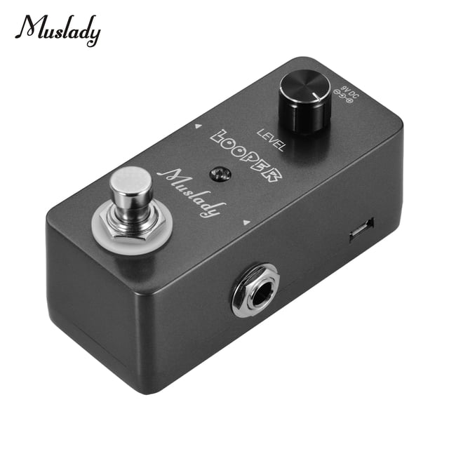 Muslady Mini Looper Effect Pedal Guitar Loopers Bass Loop Pedal Ullimited Overdubs 5 Minutes Looping Time with USB Interface Black