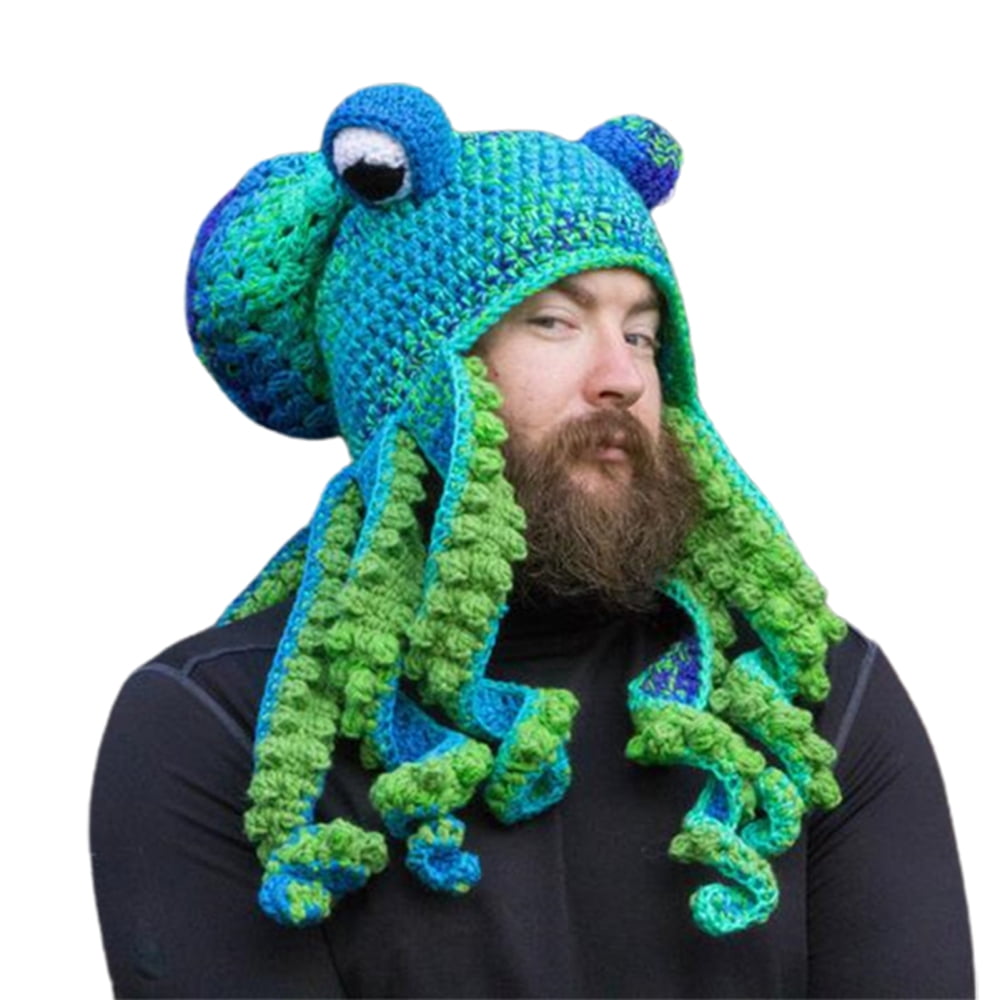 Crochet Octopus Hat With Curly Tentacles And Big Eyes Very Interesting
