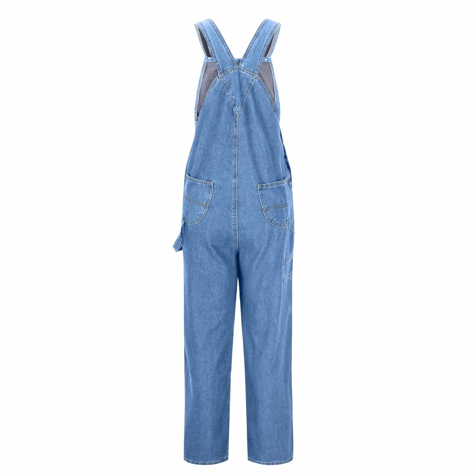 UPPADA Denim Jumpsuit for Women Sleeveless Summer Rompers Bib