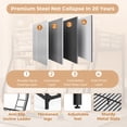thumbnail image 2 of uiowio Twin over Full Metal Low Bunk Bed with Stairs, Safety Rail & Steel Slats, Space-Saving Heavy Duty Bed Frame for Adults & Teens, No Box Spring Needed, Black, 2 of 9