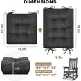 thumbnail image 2 of Baibu 19.5 Inch Large Size Rocking Chair Cushion Non Skid Slip Memory Foam Rocker Cushion Dual-Layer Design for Indoor, Black, 2 of 7
