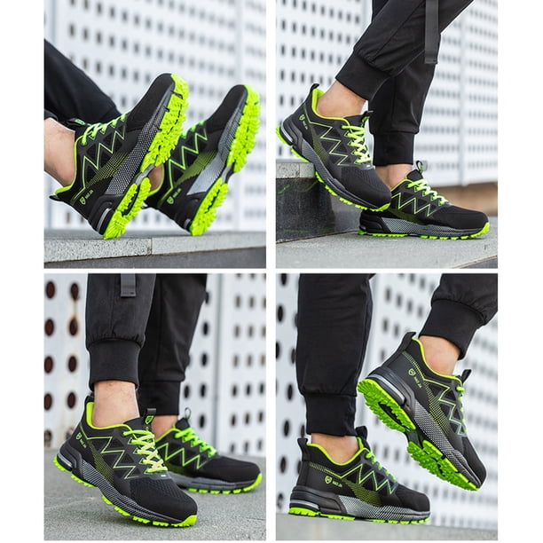 Zapatos de trabajo de construcción para hombres con punta de acero antideslizante para deportes al aire libre (42 verde) Wdftyju Tenis De Mujer Tenis De Hombre
