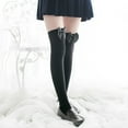 thumbnail image 2 of Puntoco Clearance Velvet Lady Spring and Autumn White Stockings Bow Knee Socks Stocking, 2 of 4