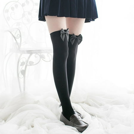 

Hot Savings Socks! YOHOME Velvet Lady Spring and Autumn White Stockings Bow Sexy Knee Socks Sexy Stocking