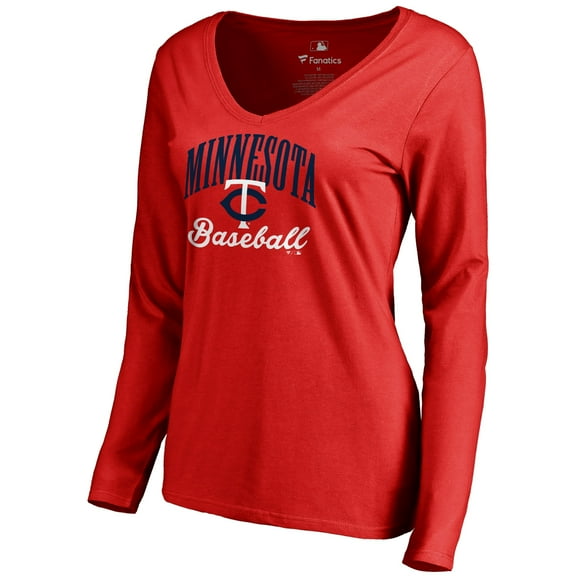 Women's Red Minnesota Twins Victory Script Long Sleeve T-Shirt