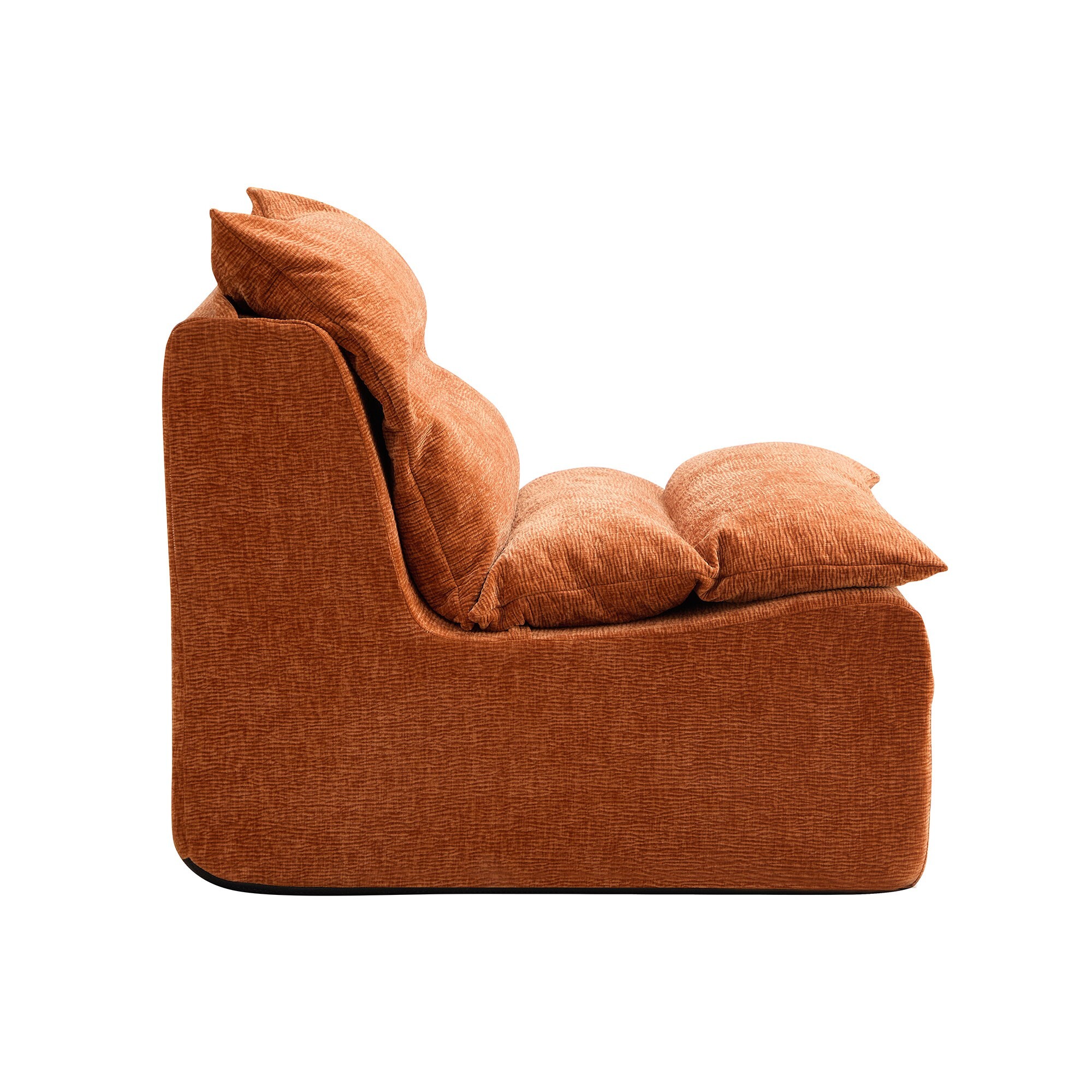 AENKYO Modern Accent Lounge Chair, Comfy Armless Foam Lazy Sofa with Washable Cover, Living Room & Bedroom, Orange