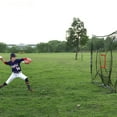thumbnail image 3 of 7'×7' Baseball Backstop Net, Baseball Practice Netfor Hitting Pitching Batting Catching with Bow Frame and Bonus Strike Zone, Foldable and Portable Light Steel Frame. Black, 3 of 6