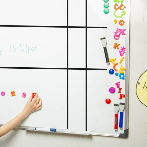 Masteelf 10pcs Dry Erase Board Tape Thin Black Pinstripe Tape Whiteboard Adhesive Gridding Tape for Chart Mirror Craft Car Striping