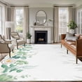 thumbnail image 2 of Modern Leaf Flower Area Rugs 5x7 ft Summer Green Eucalyptus Leaves Plant White Floral Washable Rug Non Slip Indoor Carpet Absorbent Floor Mat for Living Room Bedroom Dining Room, 2 of 9