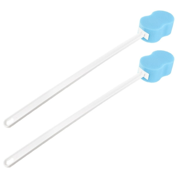 2 esponjas de baño de mango largo, cepillos de ducha, cepillos de limpieza corporal, cepillos de viaje para baño, suministros de exfoliación corporal