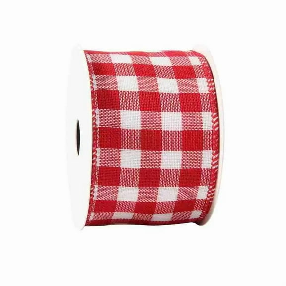 Christmas Ribbon Abundance Plaid Ribbon, for Christmas Gift Wrapping,Party Decoration,Red and White Grid(6.3cm*10 Yards)
