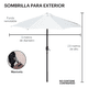 thumbnail image 5 of "Sombrilla Jardín Playa Exterior Plegable Inclinación 2.7m BELUG  blanca ", 5 of 5