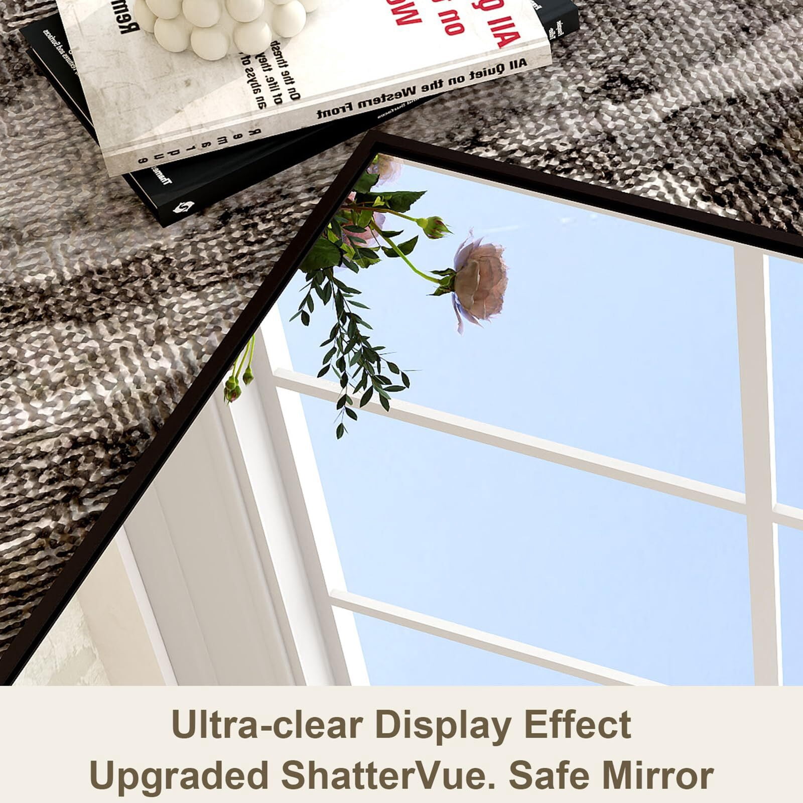 Anyrose 65"x 24" Floor Mirror Full Length Mirror Bedroom Floor Body Mirror with Stand,Black