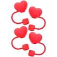 thumbnail image 1 of AURARMLET 4Ud Tapas De Silicón Para Pajillas Con Corazón Decorativas Y Reutilizables Para Uso Diario, 1 of 6