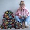 thumbnail image 2 of Yspwyqan Graffiti Truck Backpack Set With Lunch Box Pencil Case, 17 Inch Large Capacity Adjustable Straps Bookbag for Middle High School Travel Hiking, 2 of 7