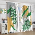 thumbnail image 4 of Boho Abstract Window Curtains Mid Century Rod Pocket Modern Leaves Curtain Drapes Geometric Curtains for Bedroom Living Room Treatment Set 2 Panels,72x63 Inches, 4 of 8