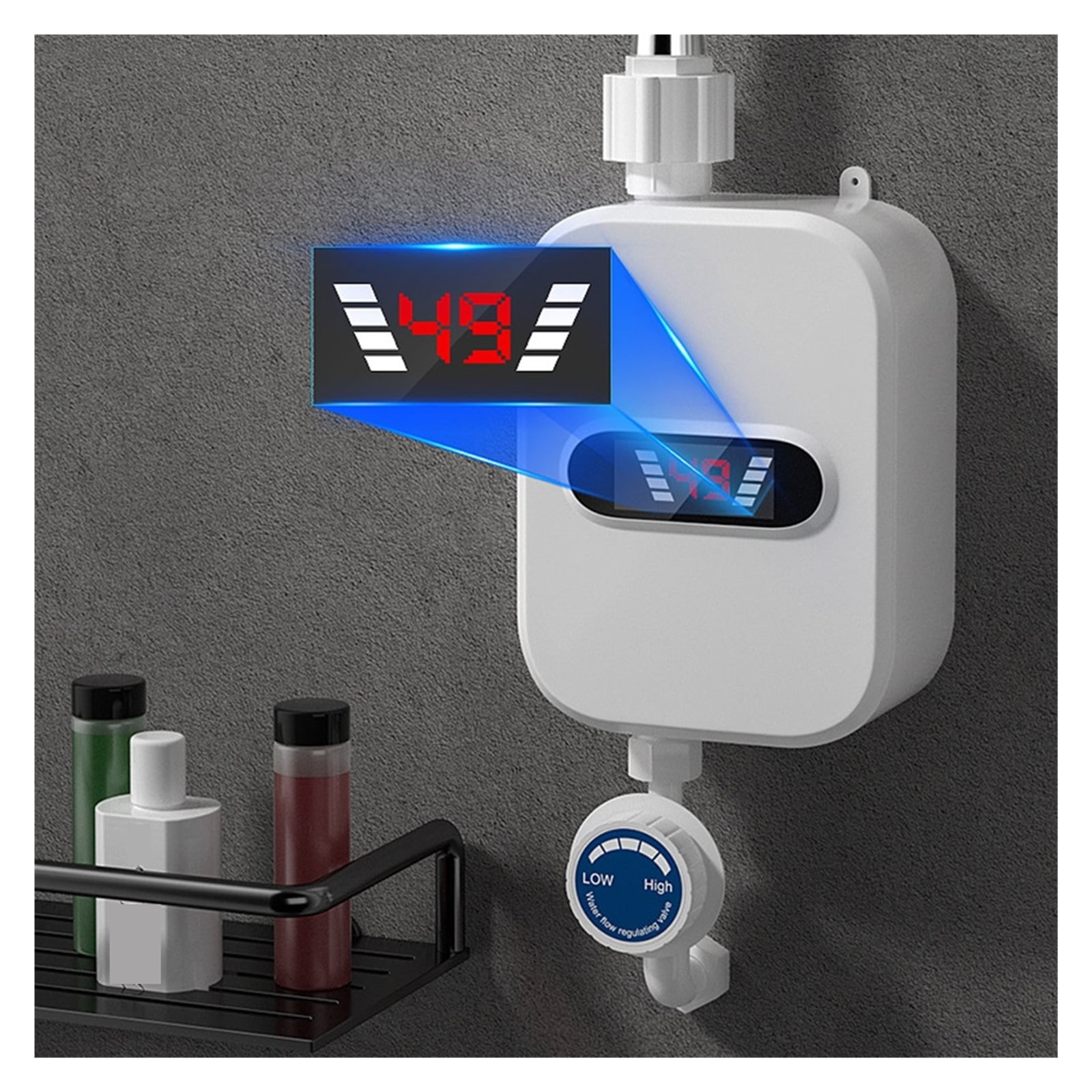 3500W Instant Electric Water Heater Fast Heating Mini Small Electric Kitchen Treasure Thermostatic Shower Shower Set ,Safety Protections