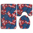 thumbnail image 1 of ABPHQTO Bandera de Dinamarca de la UE Juego de alfombras de baño de 3 piezas Alfombra de baño Alfombra de contorno y tapa de inodoro, 1 of 2