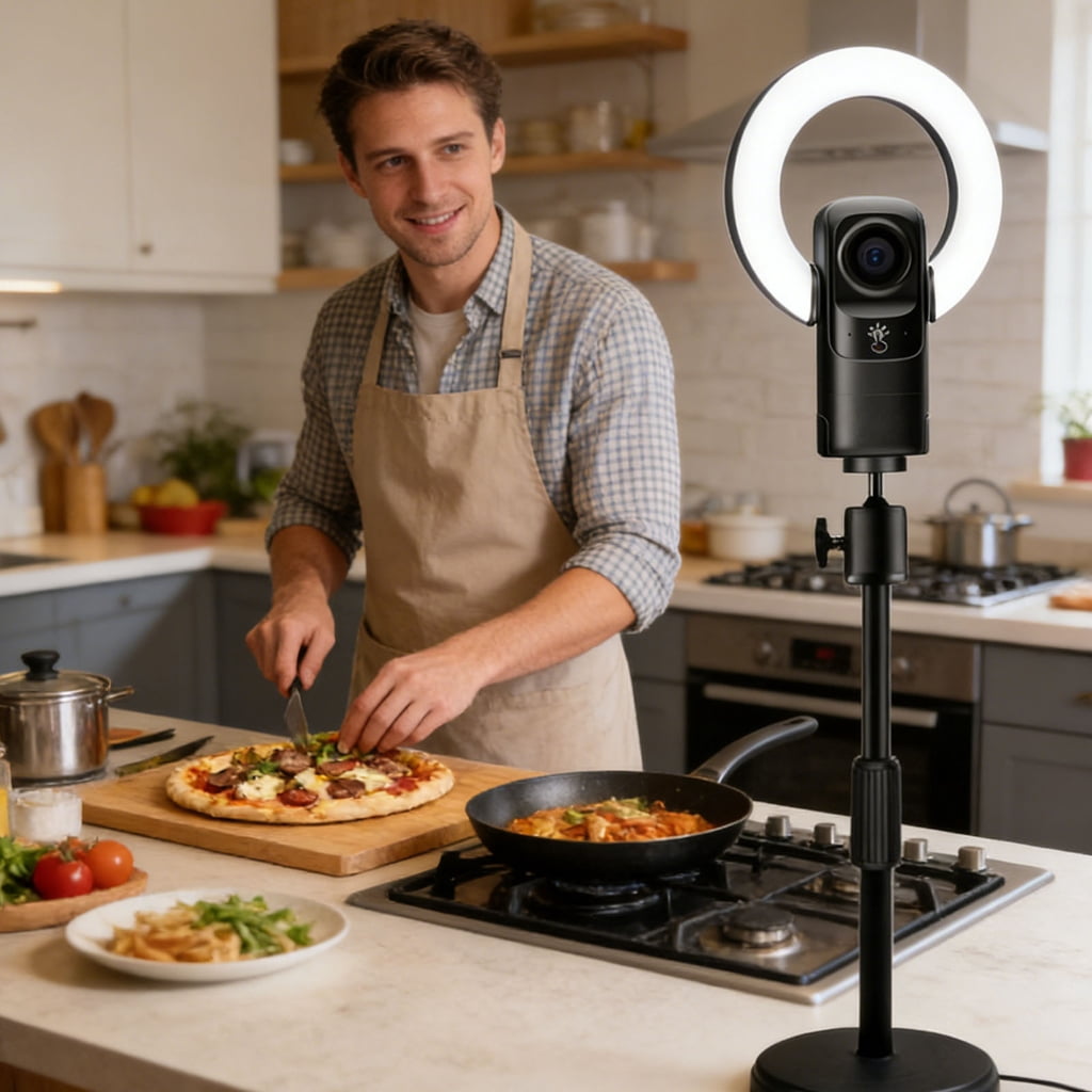 4K Webcam Autofocusing With 9 Adjustable Lighting And Type C Camera For Professional Video Calls
