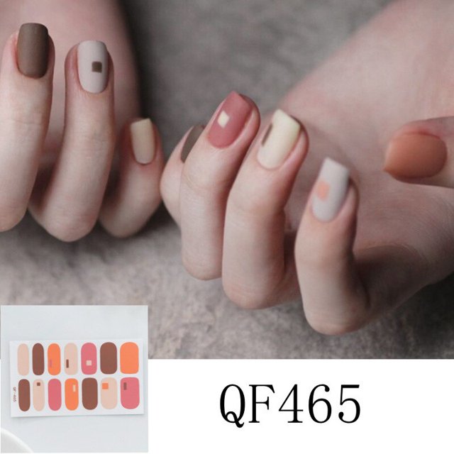 5pcs Caramel White Scrub Nail Sticker Waterproof Detachable Nail Sticker Nail Art Decorations Nail Wraps(QF465)