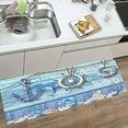 thumbnail image 2 of Bath Rugs Sponge Foam Absorbent Soft for Bathroom and Kitchen (47x18 inches), Flannel Mat Non Slip Bright 3D Print for Bedside and Living Room(Nautical Anchor Helmsman), 2 of 6